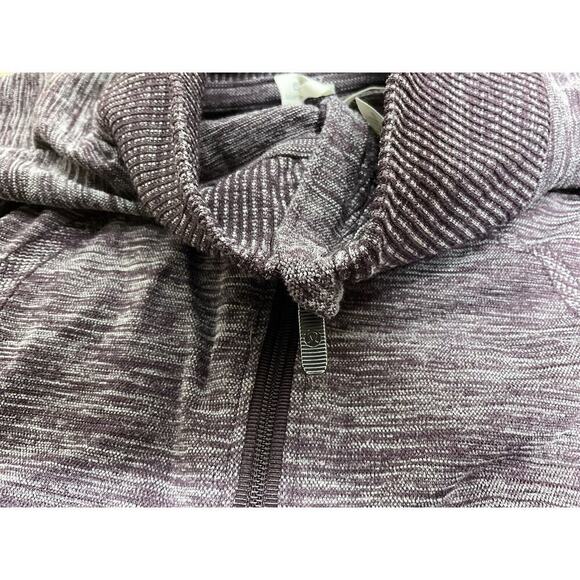 Lululemon Swiftly Wool 1/2 Zip Pullover Womens Size 8 Black Cherry Long Sleeve - Picture 5 of 14